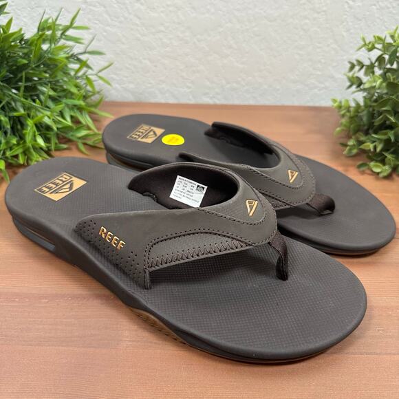 Reef Men's Fanning Flip Flop Thong Sandals Bottle Opener Size 10 - Picture 2 of 7